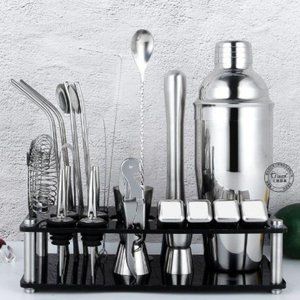 Perfect Party boy Gift 23-Piece Stainless Steel Bartender Kit with Acrylic Stand